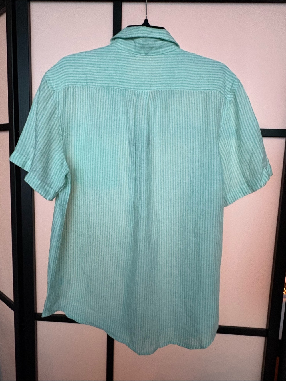 Panama Jack 100% Linen Mint Green Stripe Button Front Shirt NWT Men’s Large - Picture 7 of 8